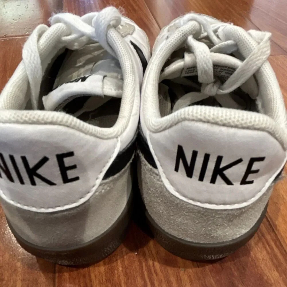 Nike Kids Dunk White Black Gray Colorblock Low Top Leather Sneakers Sz 3.5Y